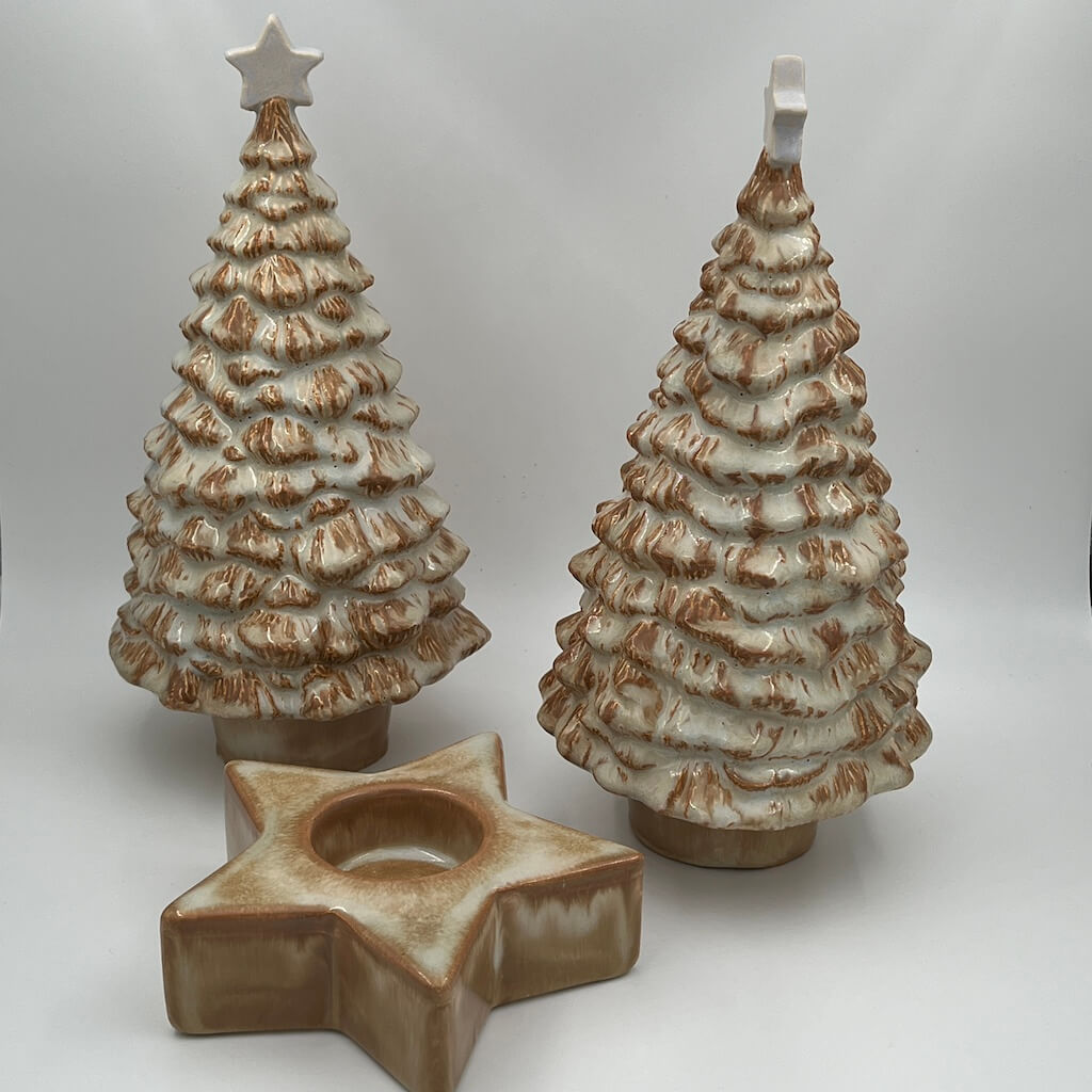 Keramiek Kerstboom en ster